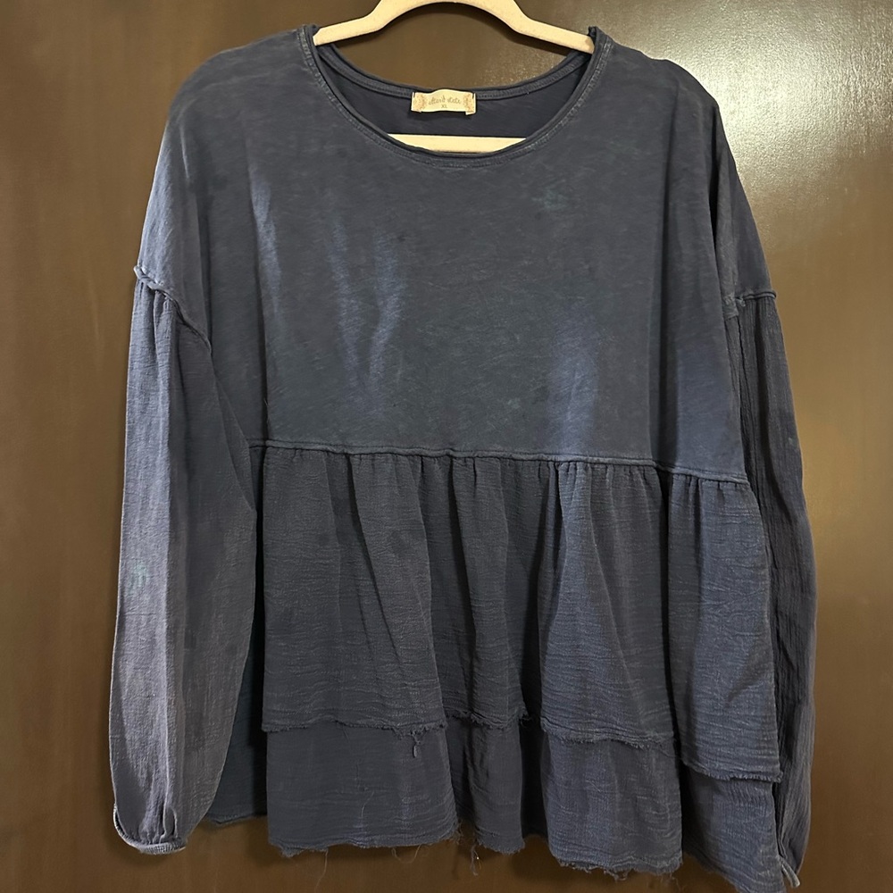 Altar'd State Deep Blue Peplum Blouse